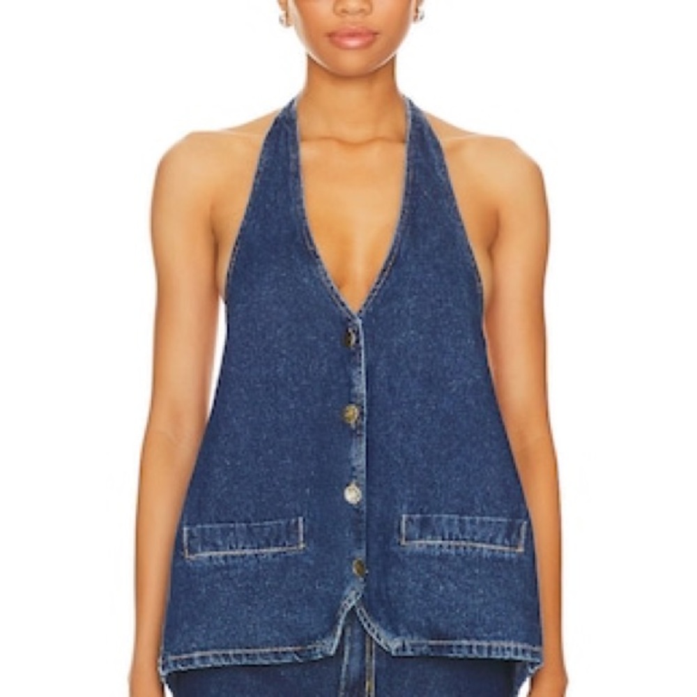 Lioness Blue Denim Halter Top